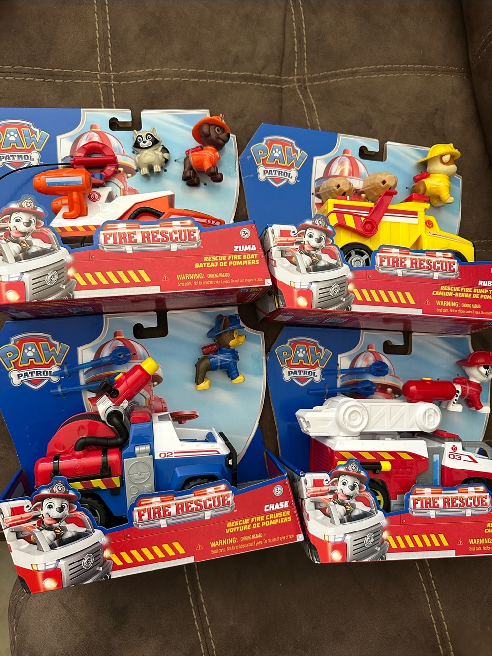 Paw Patrol Fire Rescue Vehicles Playset - Red, Blue, Yellow